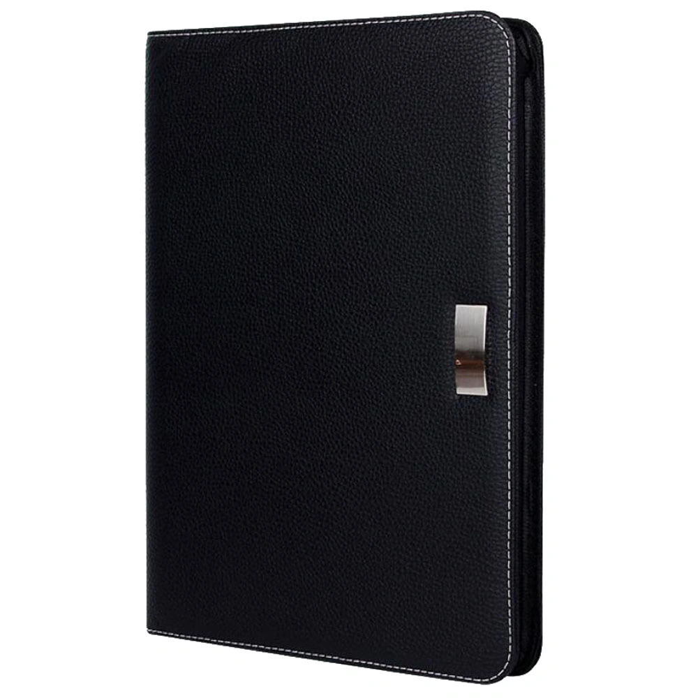 A4 PU Leather Zippered Business Document Organizer with Tablet Holder