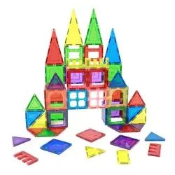 130PCS Tiles Stacking Pre-School Educational Magnetic Building Blocks Toys Sets for Kids