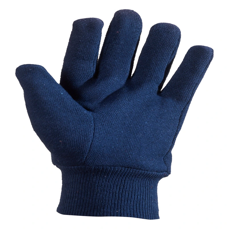 Nouveau arrivée protection du travail en maille de coton résistant bleu foncé Gants de travail