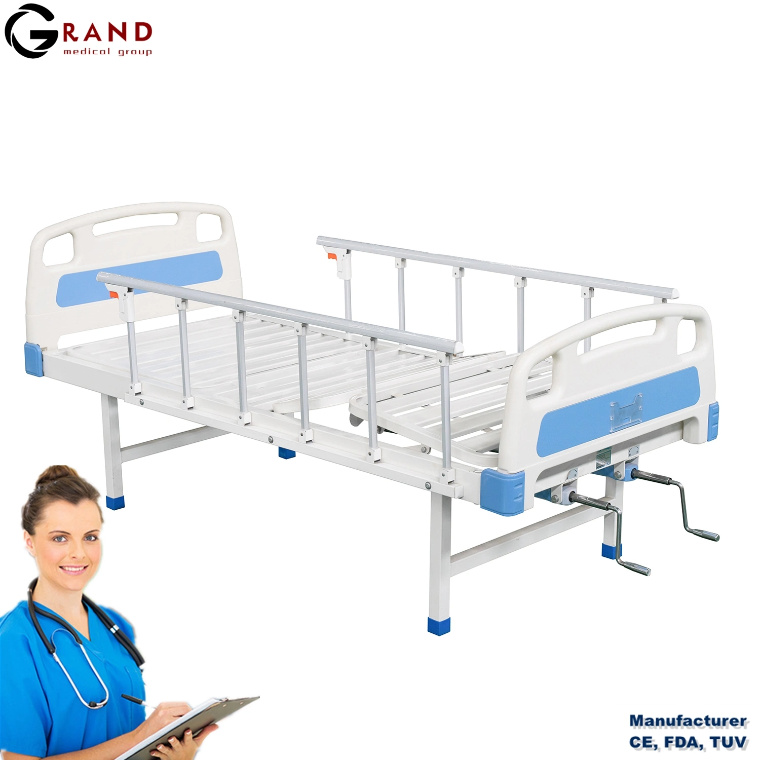 China Fabricación Precio del proveedor mayorista de alta calidad CE aprobada Hospital Cama Ajustable Medical cama del paciente de hospital para muebles