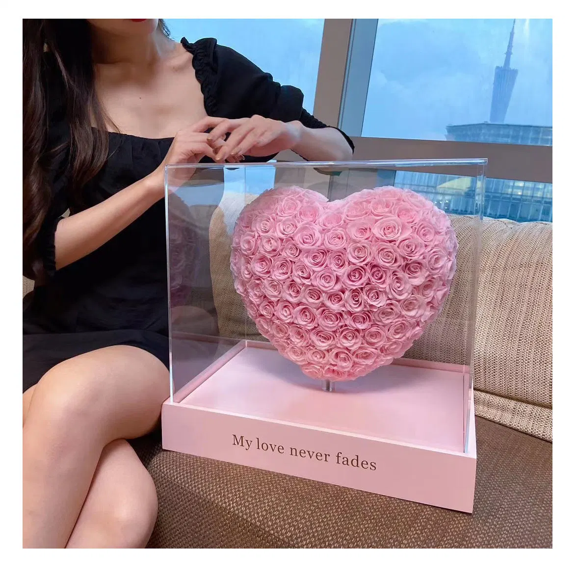 New Idea Valentine's Day Gift 2023luxury Gift Heart-Shaped Preserved Rose Gift Cheap Christmas House Decorations Gift