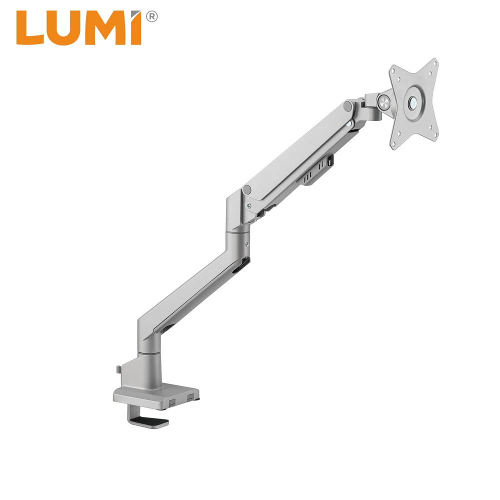 Original Factory Manufaturing Height Adjustable Aluminum PC Single Computer Stand Full Motion Monitor Mount Arm