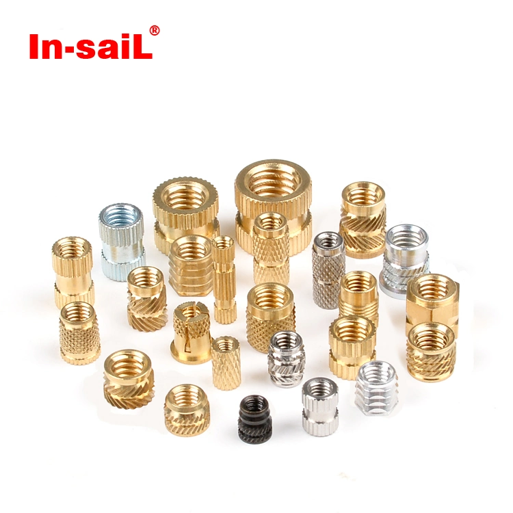 Manufacture Customized Ultrasonic Threaded Insert Diamond Knurls Brass Insert Nut