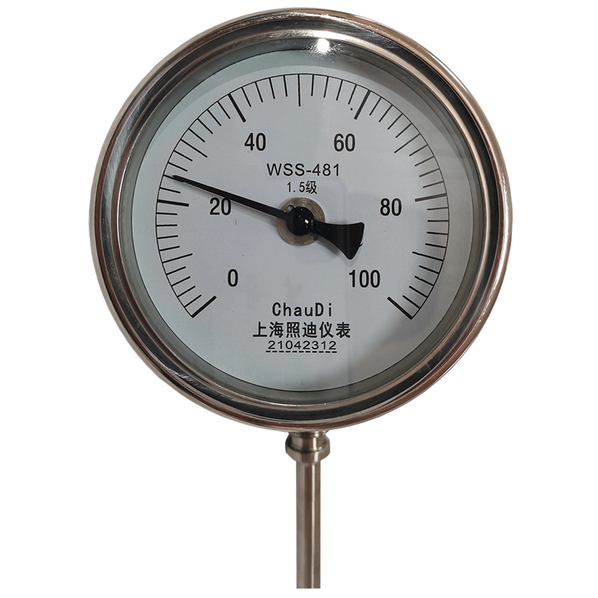 -80-600 Degree Pointer Type Temperature Meter Bimetal Thermometer for Water Gas Liquid Stem in Industrial Can OEM