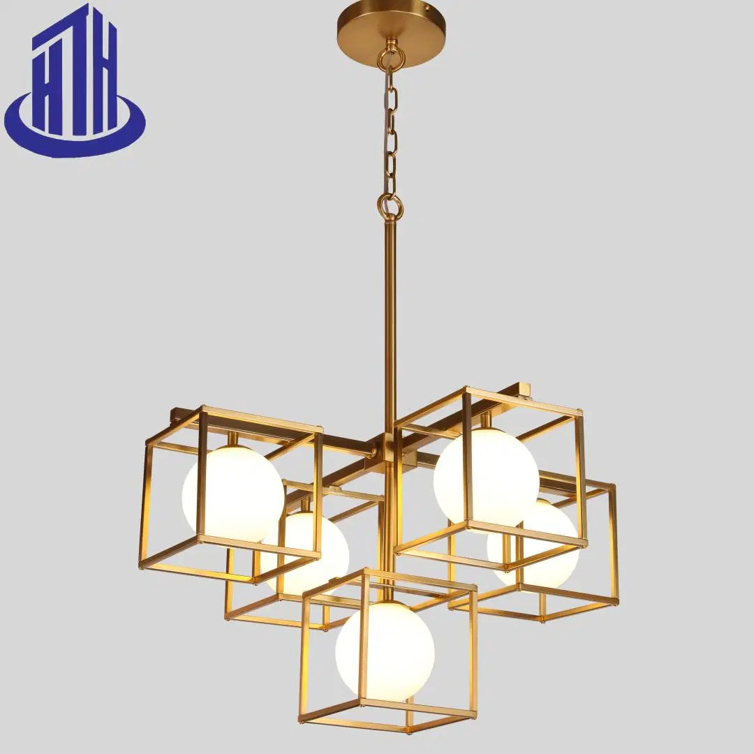 LED Retro Copper Modern Simple Luxury House Ceiling Decorative Metal Hanging Pendant Lamp