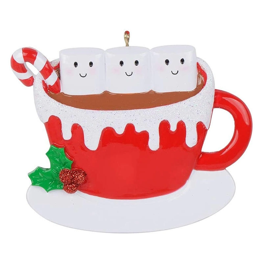 High quality/High cost performance  Christmas Ornaments Christmas Tree Decoration Ornament Resin Coffee Cup Family Deer Hanging Pendant Home Decor