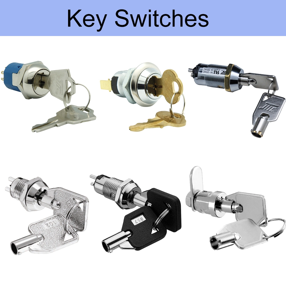 12 16 19mm Elektronische 2-3-Position OFF am Betriebsschlüssel UL-zertifizierter Mikroschlüsselschalter mit Nockenverriegelung