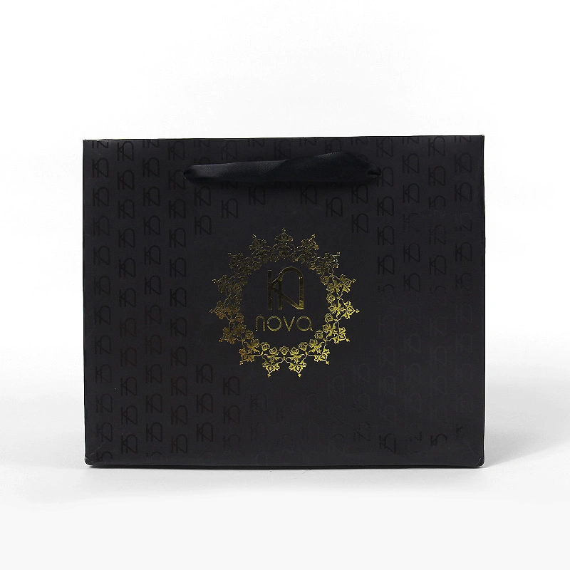Black Paper Bag Packaging Custom Design
