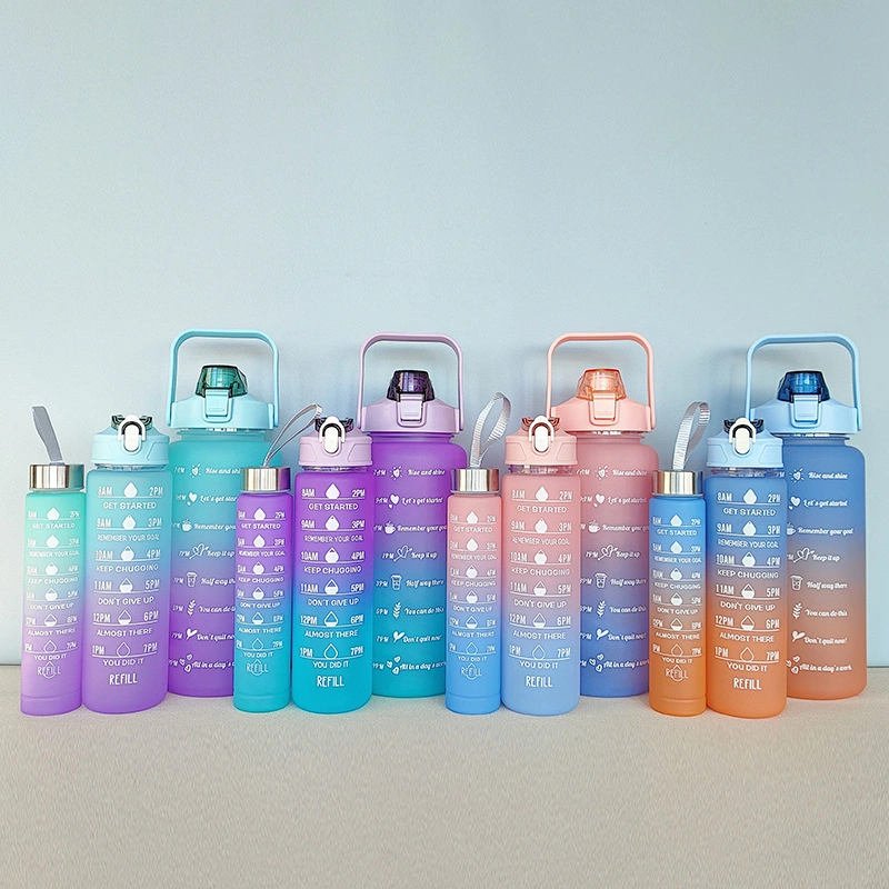 Multiple Food Grade Mixing Design Set Plastic Bubble Tea Summer Promotion Pivot Water Bottle Drinking with Lid