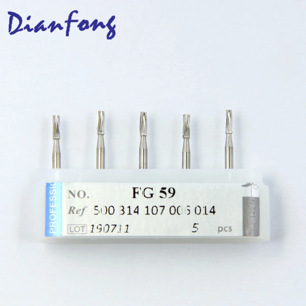 Fg59 Ce ISO High Speed Flat Fissure Dental Tungsten Carbide Bur ISO 500 314 107 006 014