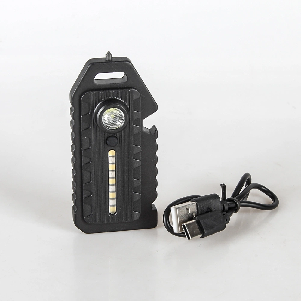 Yichen LED Rechargeable Keychain with Whistle Window Breaker with Magnet Base