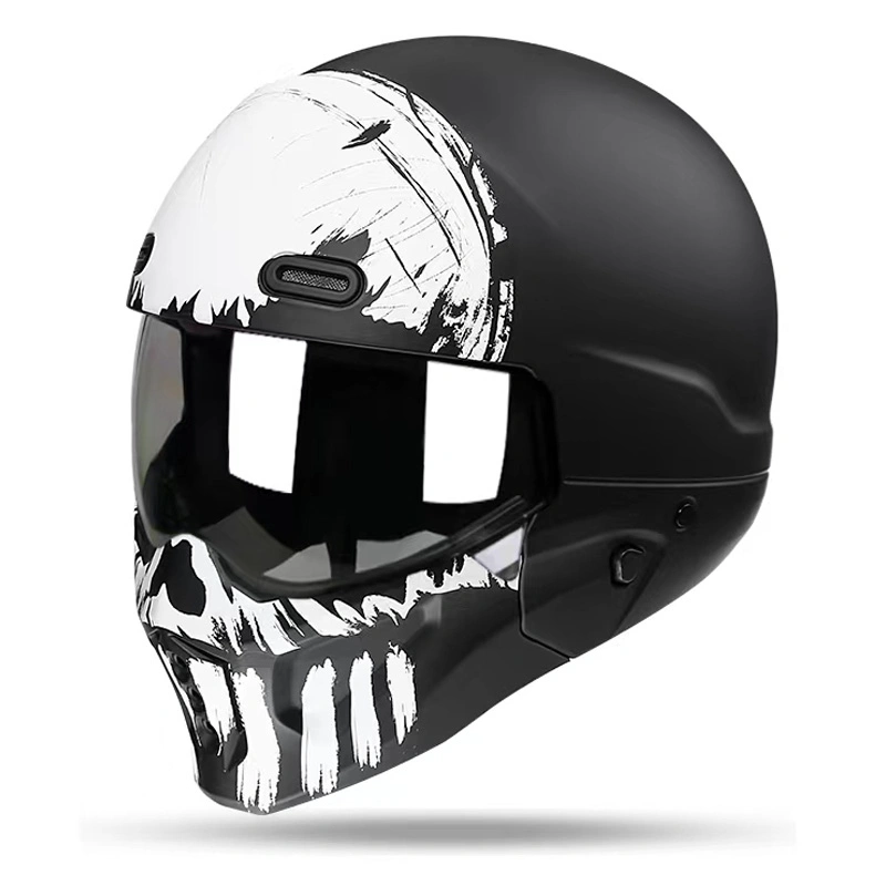 Casco de motocicleta Wholesales Samurai de todos los tamaños de escorpión negro casco para bicicleta eléctrica Vintage Halley indio Helm modulares 3/4