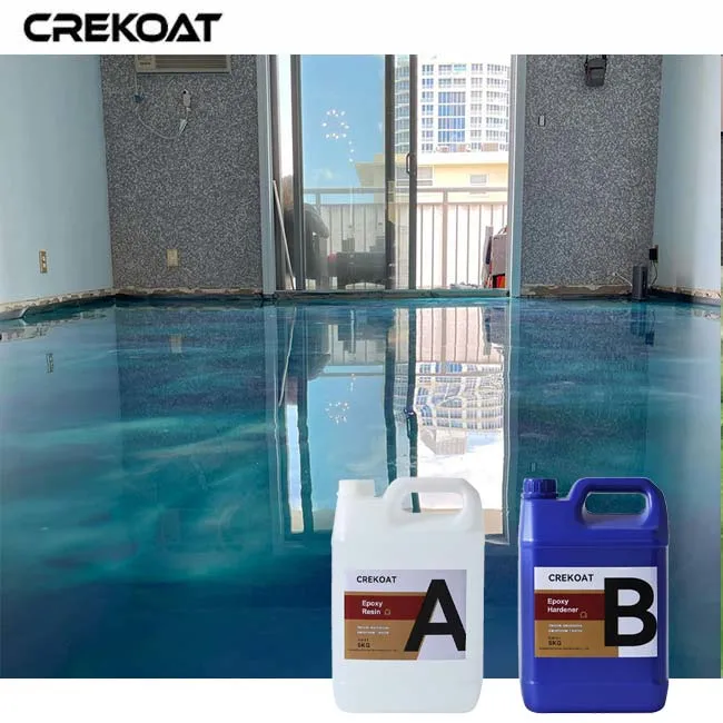 Solvent Free Odorless Blue Ocean Metallic Epoxy Floor