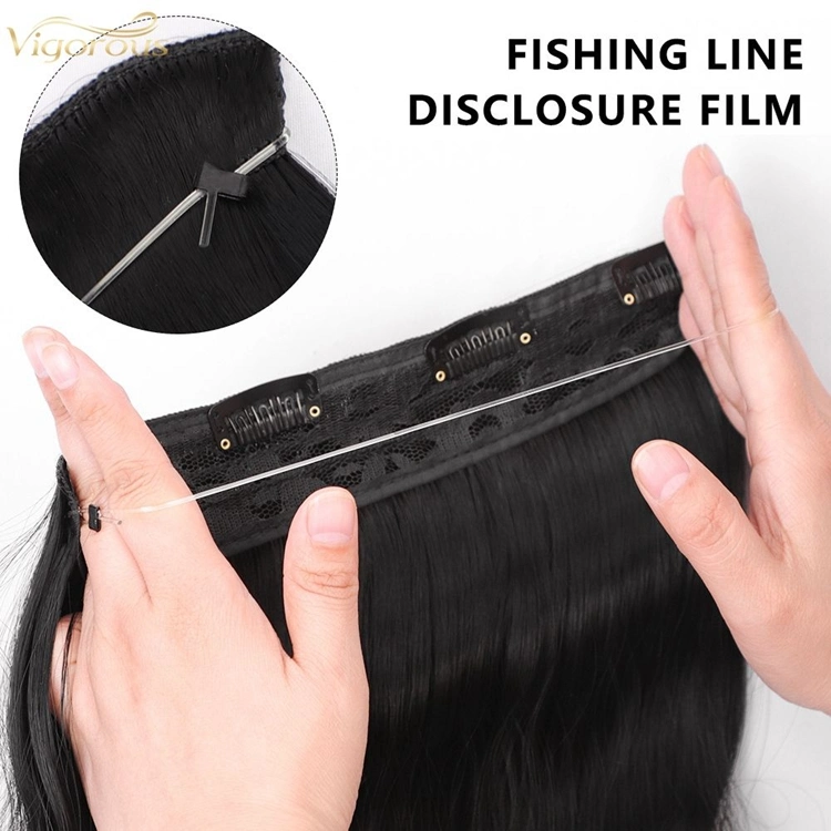 Invisible Wire Synthetic Clips in Hair Extension Colors False Hair Hairpieces