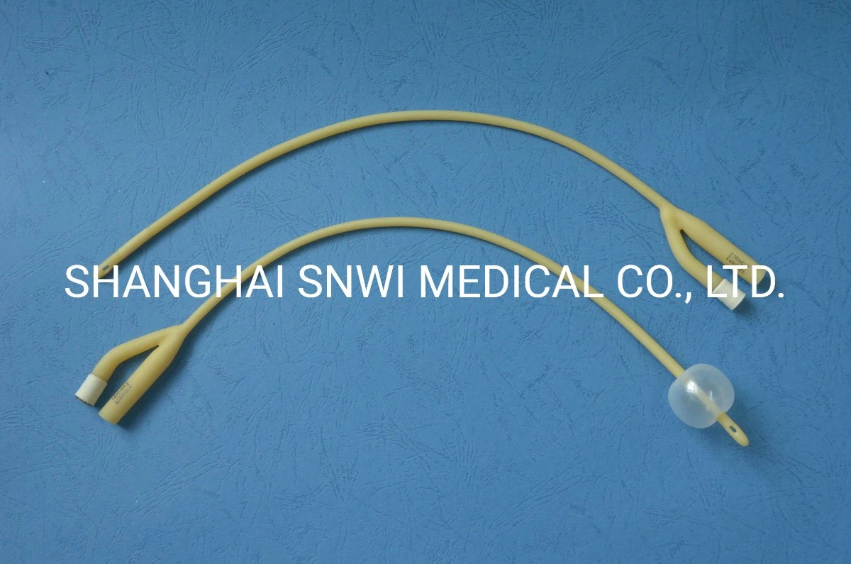 Disposable Sterile Medical 100% Latex Silicone Coated Nelaton Urinary Urine Balloon Foley Urethral Catheter with CE ISO