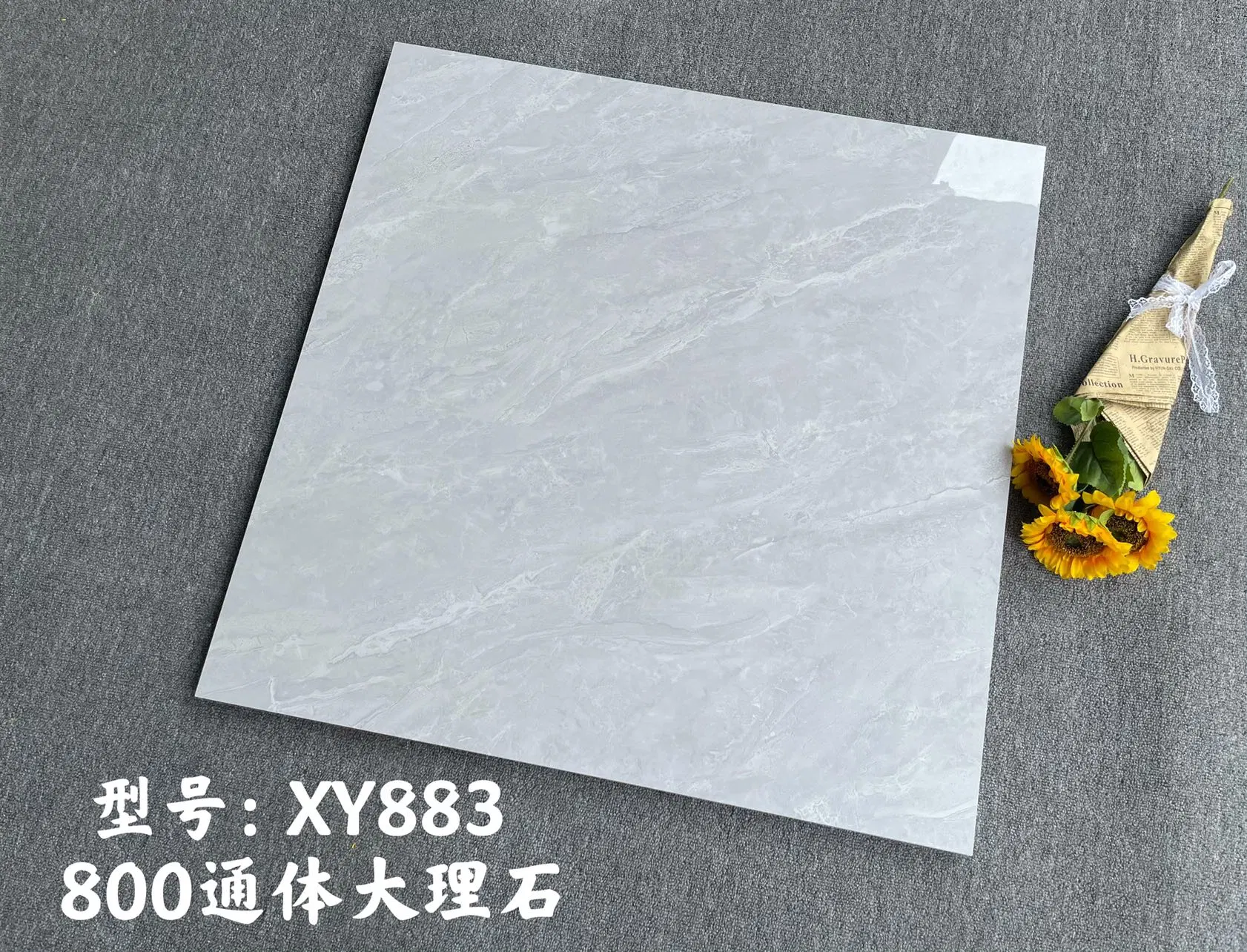Carrelage de sol en marbre céramique de Guangdong en Chine pour salon moderne, carrelage de sol gris 800*800 pour chambre, carrelage en marbre de brique antidérapant.