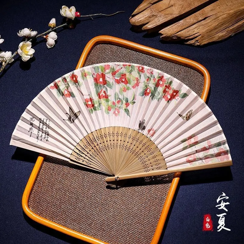 Бумажный логотип Hand Fan Own для рекламного подарка Wooden Складной вентилятор для свадебной вечеринки, вентилятор из бамбука