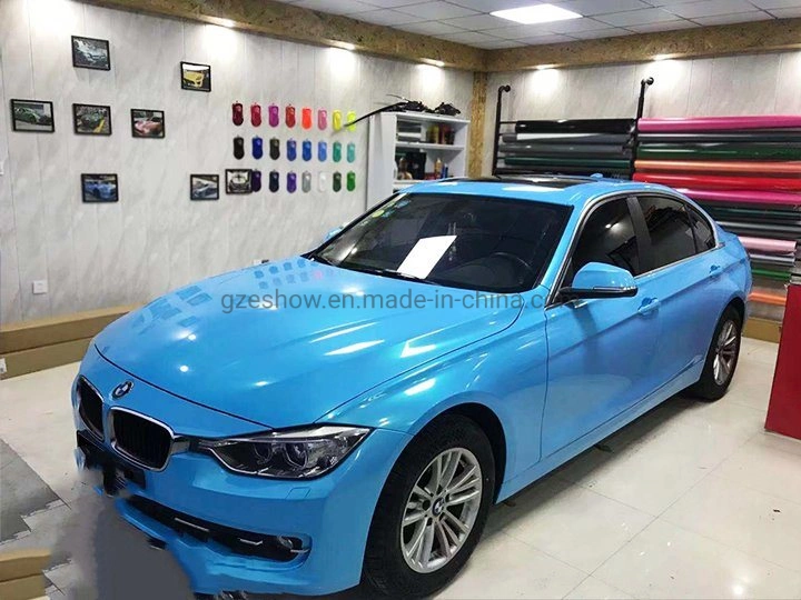 Magic Gold Sky Blue Vinyl Wrap Film Bubble Free Car Aufkleber