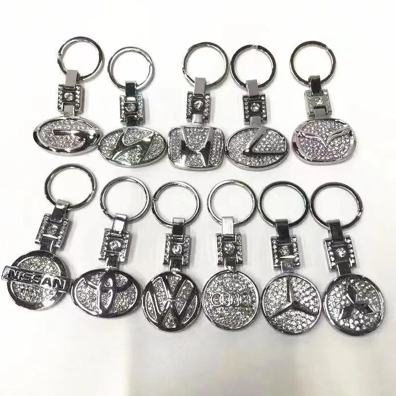 Key Ring Drilling Car Key Bag Ring Pendant Car Logo Metal Key Ring Pendant