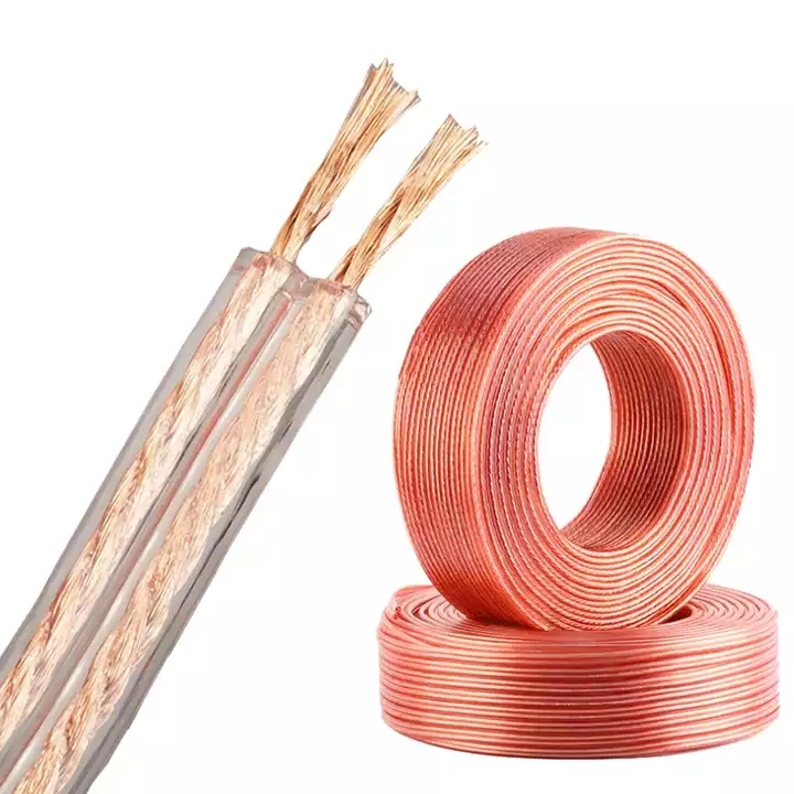 12AWG 2 Cores Transparent Gold and Silver Copper Car Audio Speaker Wire