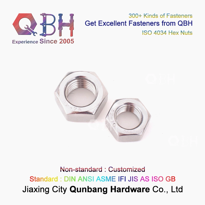 Qbh ISO4034 M5-M64 Stainless Steel SS304/SS316 SUS304/SUS316 ISO 4034 Hex Nut Motorcycle Hardwares