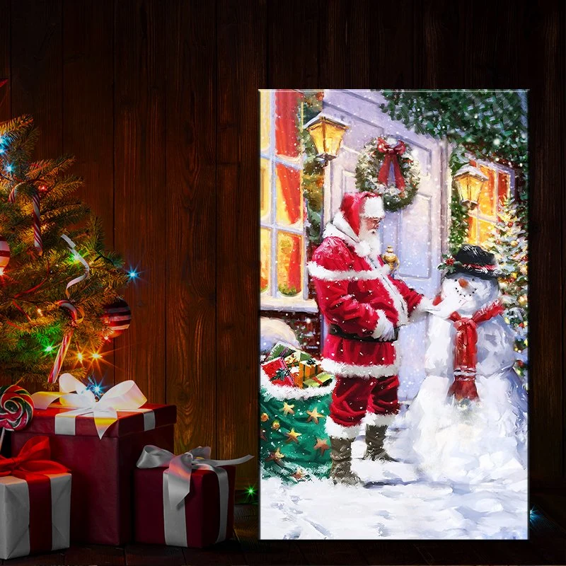 Christmas LED Canvas Wall Painting Printmaking Hotel Decoration Popular Modern Art