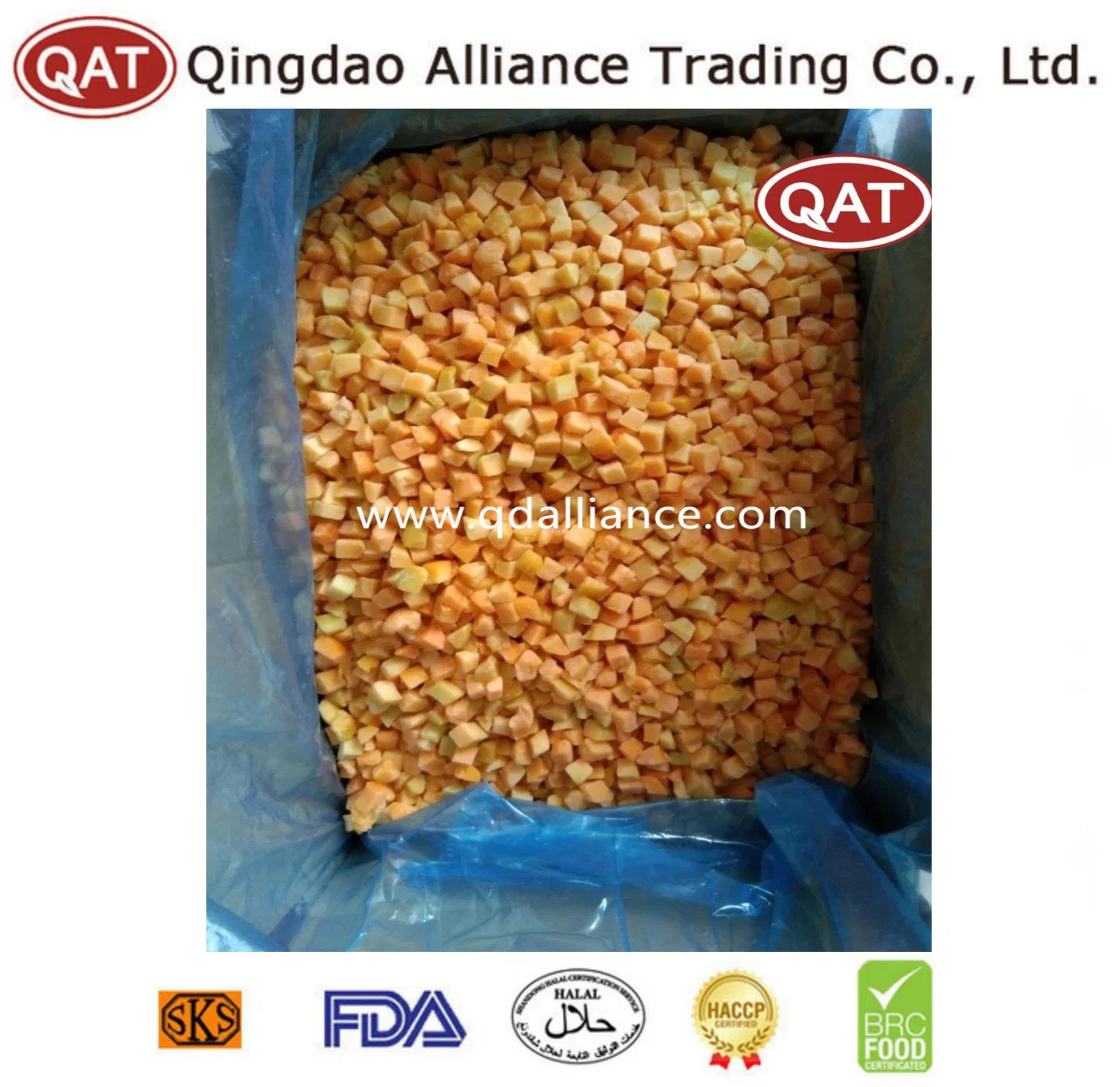 Preserved IQF Fruits Frozen Diced Apricot with High quality/High cost performance  for Exporting