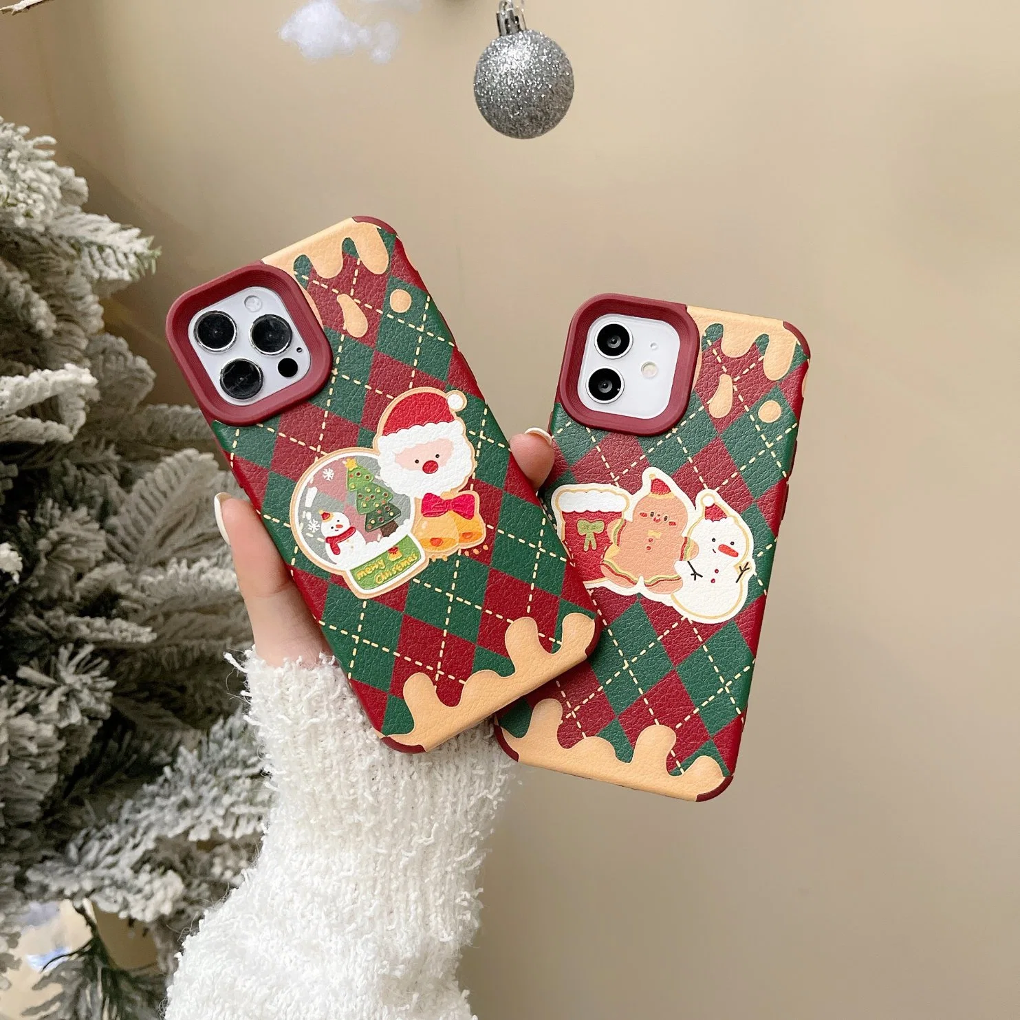 Melt Santa for iPhone 12/13PRO Max Apple 11 Phone Case for Xs/Xr Leather Soft Case