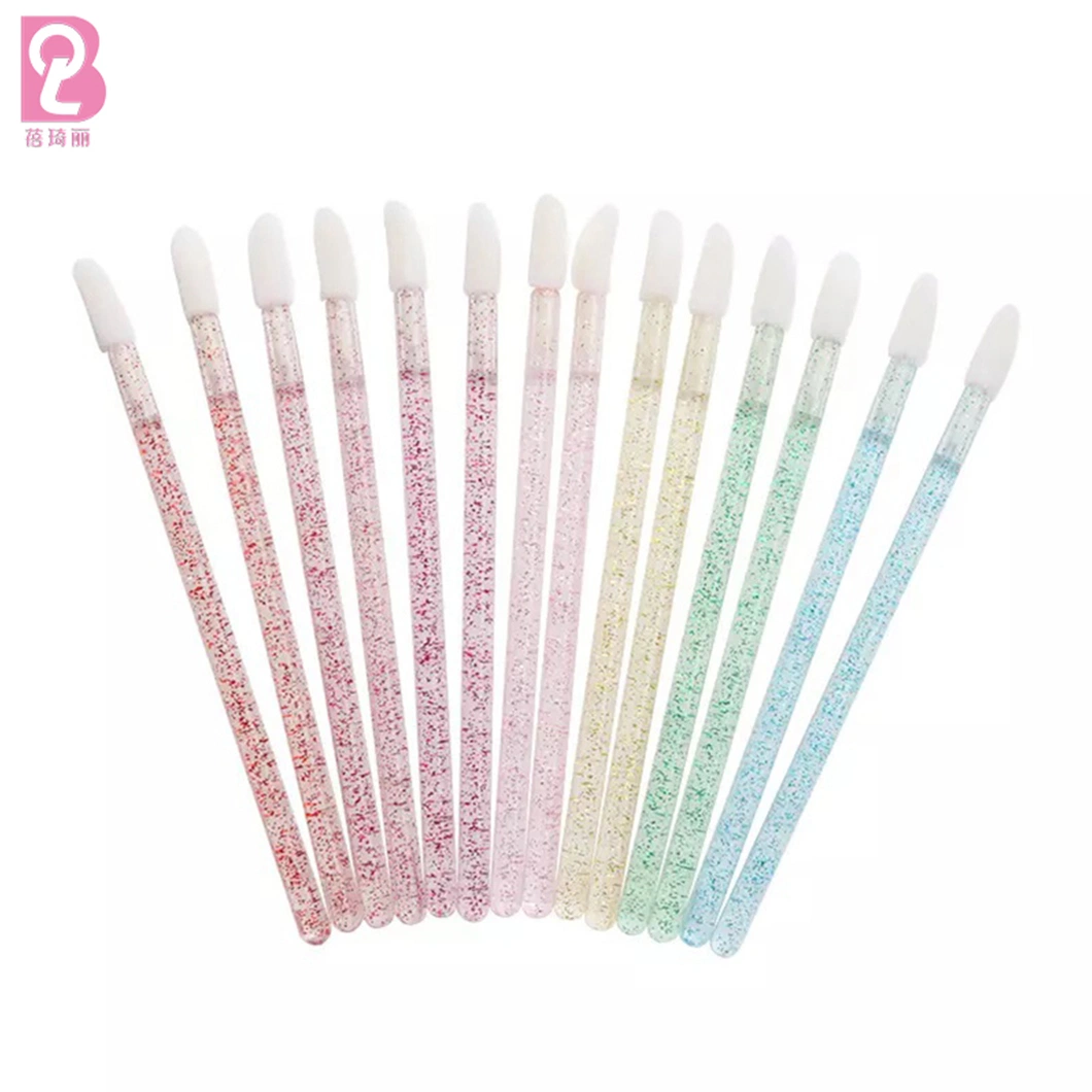 Beiqili Manufacturers Wholesale/Supplier Hollow Flocking Disposable Lip Brush Lip Gloss Brush Beauty Products Makeup Wand