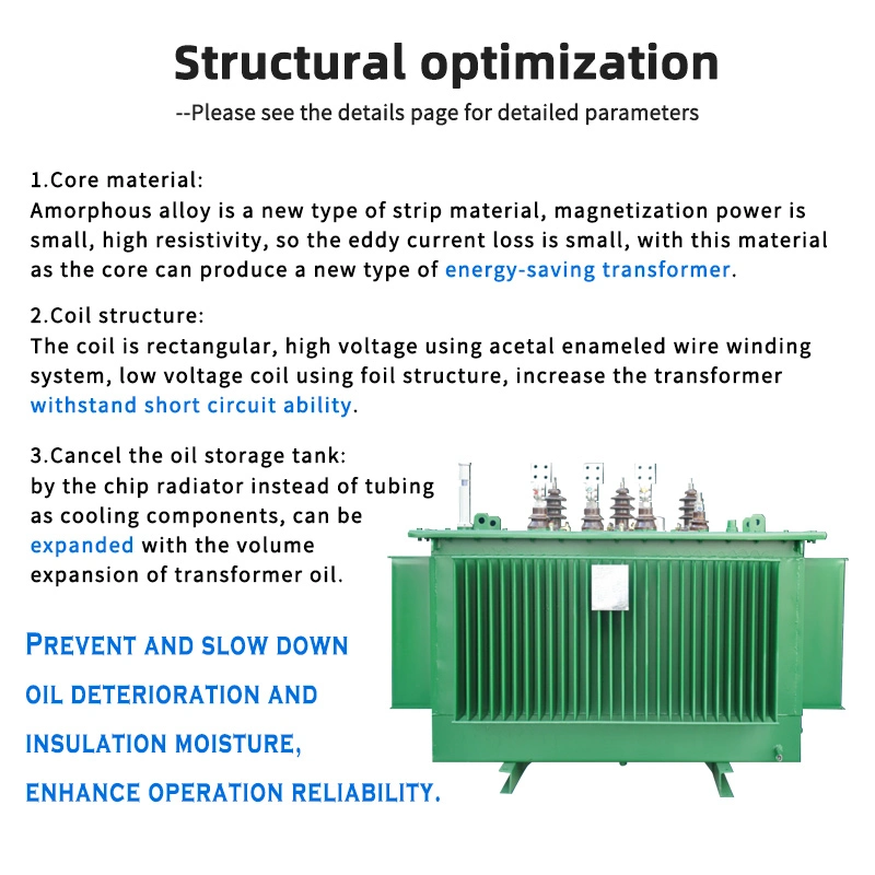 Three Phase Oil Immersed Amorphous Alloy Distribution Transformer