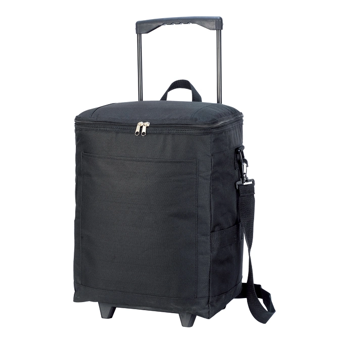 OEM BSCI Polyester Keep Fresh Cool Warm Outdoor Picnic Carrying Insulated Thermal Trolley Cooler Bag