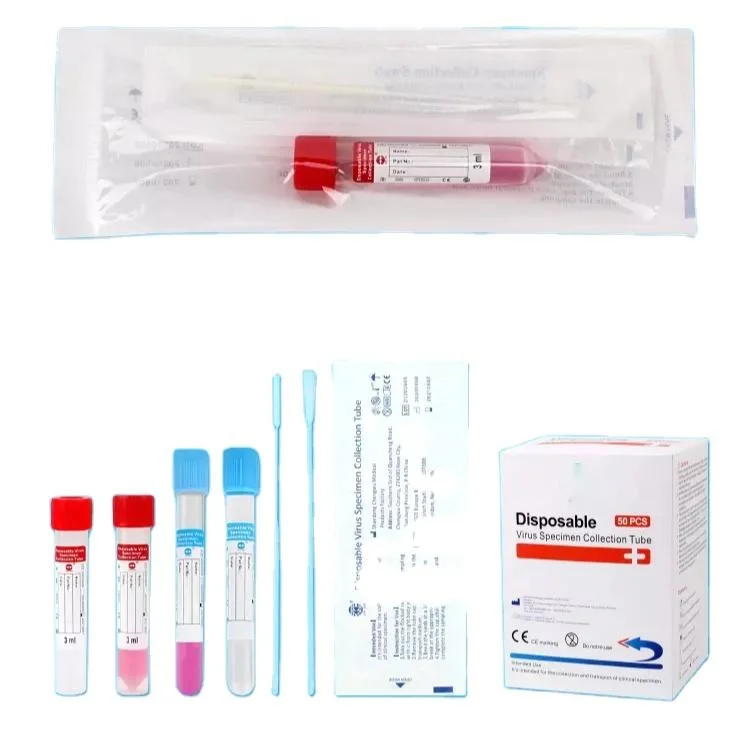 Os swaps de tubo de recolha de amostras de vírus descartáveis Vtm descartáveis de extracção do tubo de amostragem
