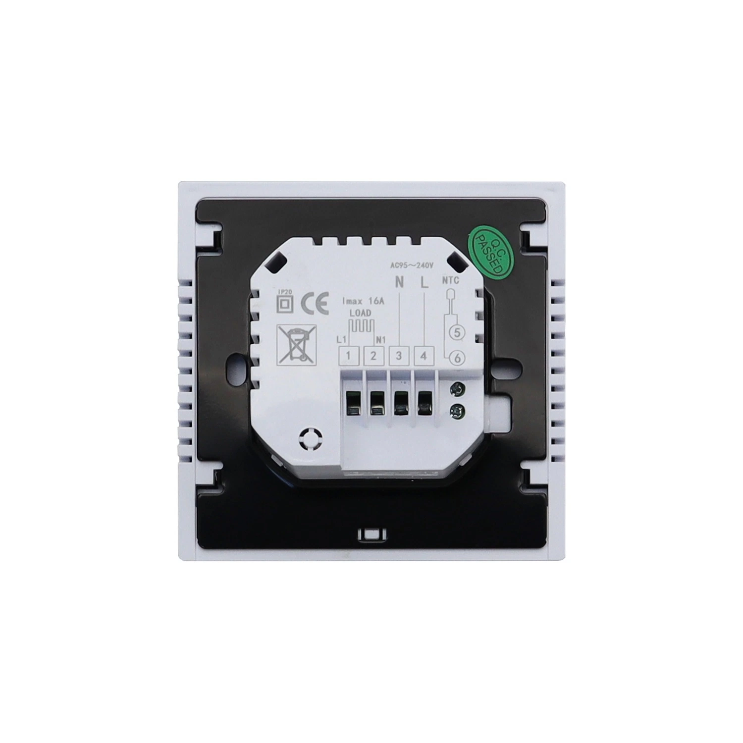 White Backlight Manual Press Button Control 3A Programmable Water Underfloor Heating Thermostat