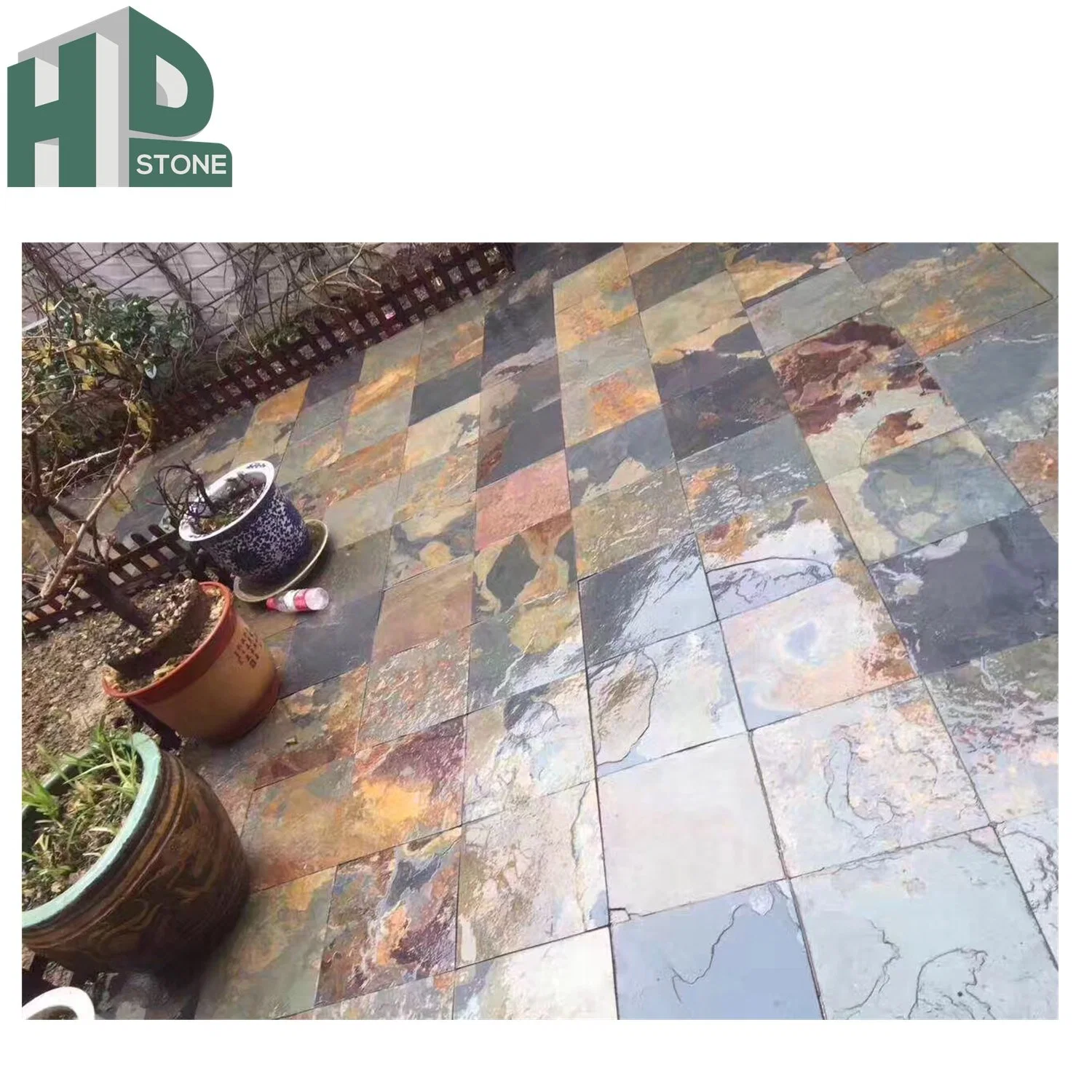 Natural Stone Rusty Slate Tiles Natural Split for Outdoor Paving