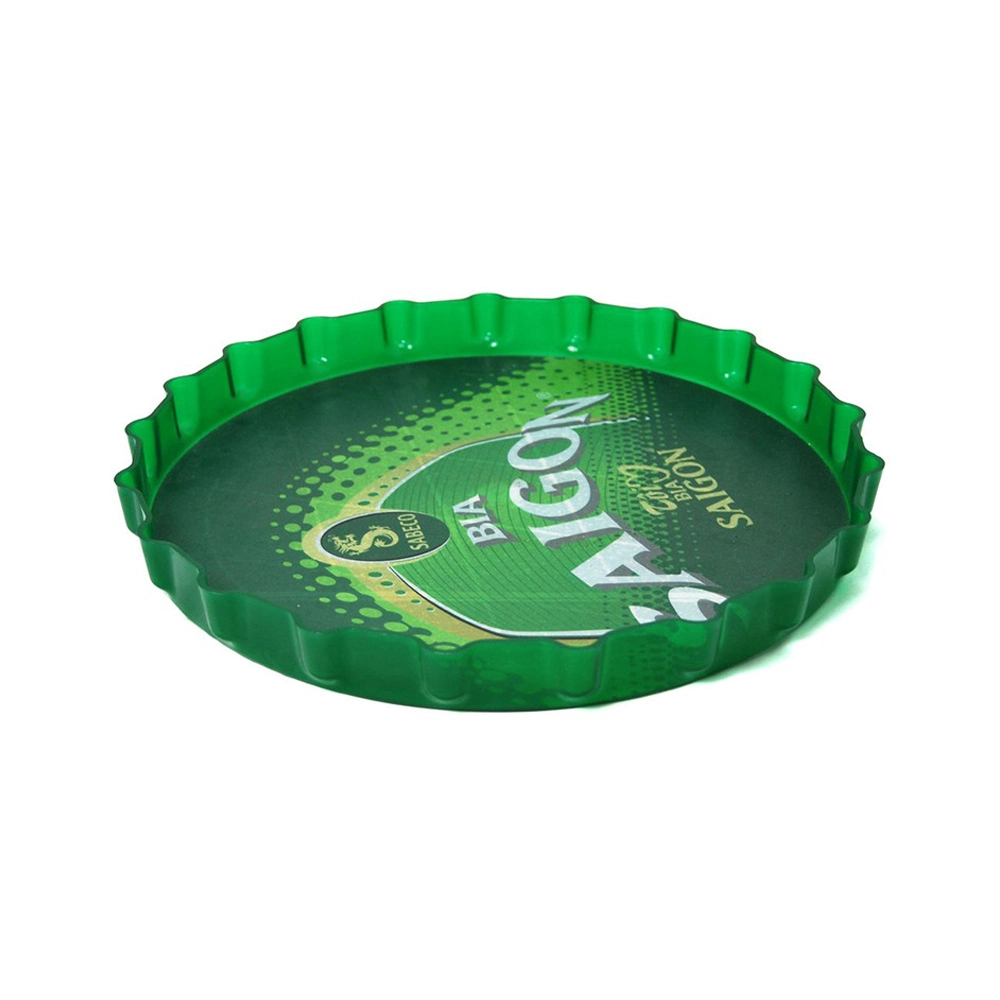 Popular Beer Cap in Wavy Gear Shape Plastic Beer Bar Tray