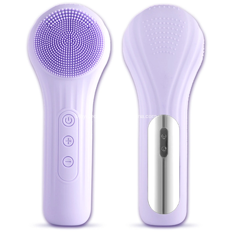 Home Facial Gadgets Silicone Brush EMS Microcurrent Mini Vibrating Facial Massager Waterproof Ipx7 Skin Care Cleaning Heat Massager