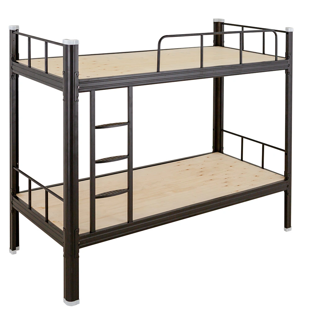 Los niños Litera Loft Escuela cama litera de metal de color negro de calidad garantizada simple