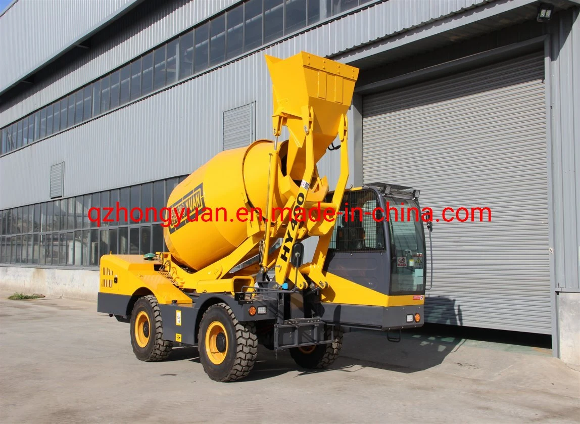 Mobile Portable Self Loading Mini Concrete Truck Mixer Hy400