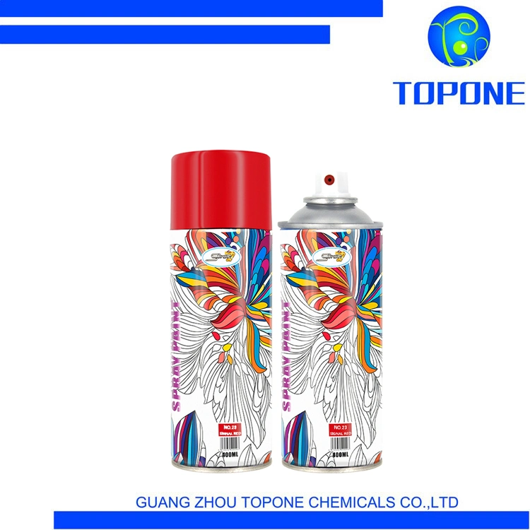 La couleur rouge Topone Décoration maison Design de Mode 400ml peinture en aérosol OEM