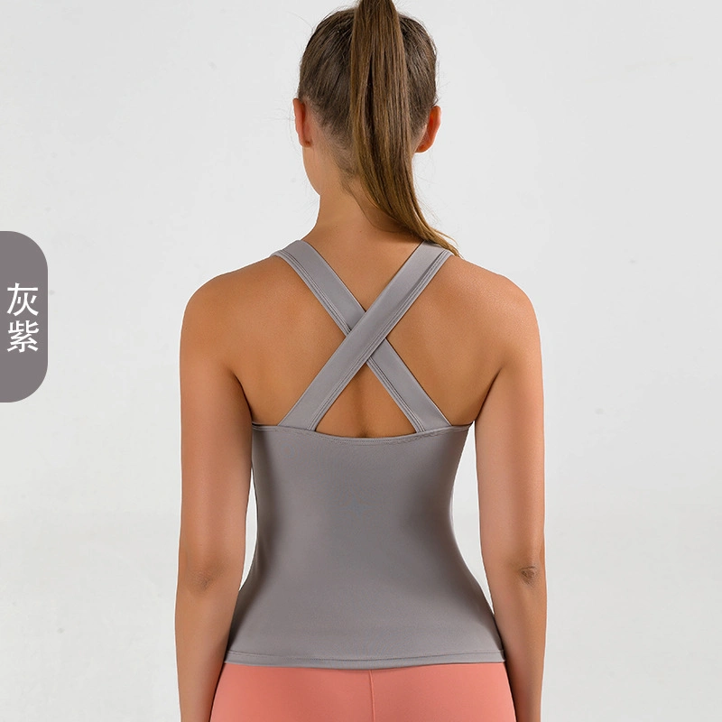 الصيف New Yoga Vest Women's Shockin Outer Wear Top الرياضة تمارين اللياقة البدنية المتعددة ذات الظهر الجميل