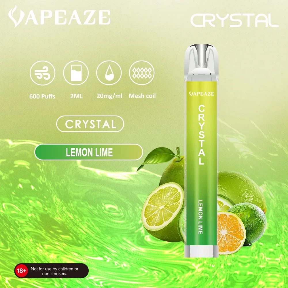 2ml Crystal Bar 600 Puff 0% Nicotine Tpd Certified Disposable Vape"