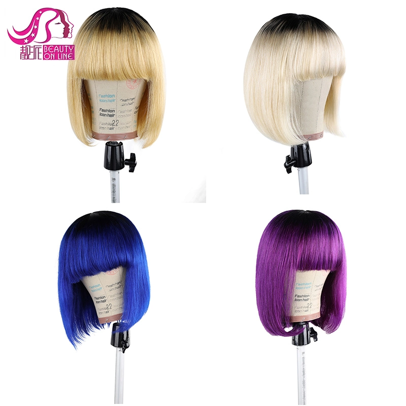 Custom Fringe Human Hair Wigs with Bang Indian Hair Lace Frontal Wigs Full Lace Wigs