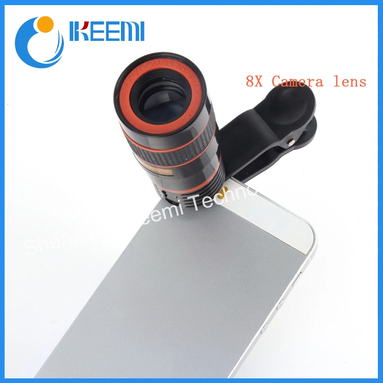 Universal 8X Optical Zoom Portable Mobile Phone Telescope Camera Lens with Clip for Smart Phone