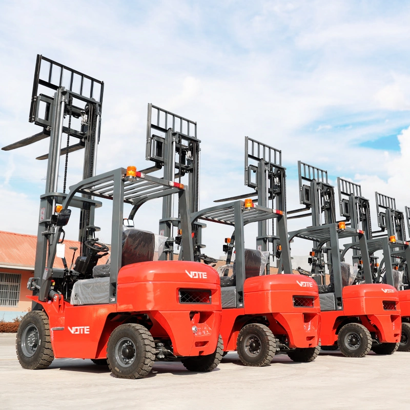 Camion élévateur de 3 tonnes à haute configuration, usine chinoise, chariot élévateur à moteur diesel de 5 tonnes, chariots élévateurs multifonctionnels à contrepoids.