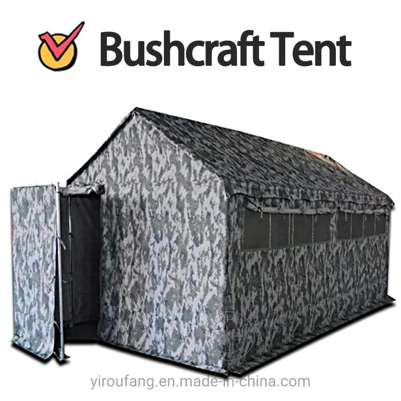 China Relief Shelter Tent Camouflage Tear-Resistant Fabric Suitable for Large Crowds Gathering Waterproof Portable Military Style Tent Canvas 2 Person Tents