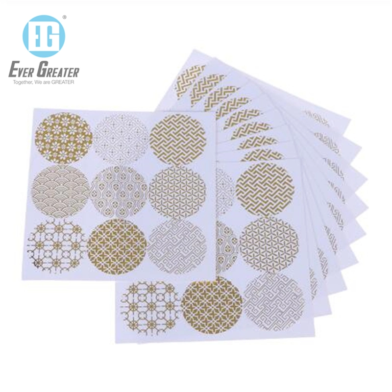 Good Quality Printing on Shiny Self Adhesive Custom Gold Silver Foil Label