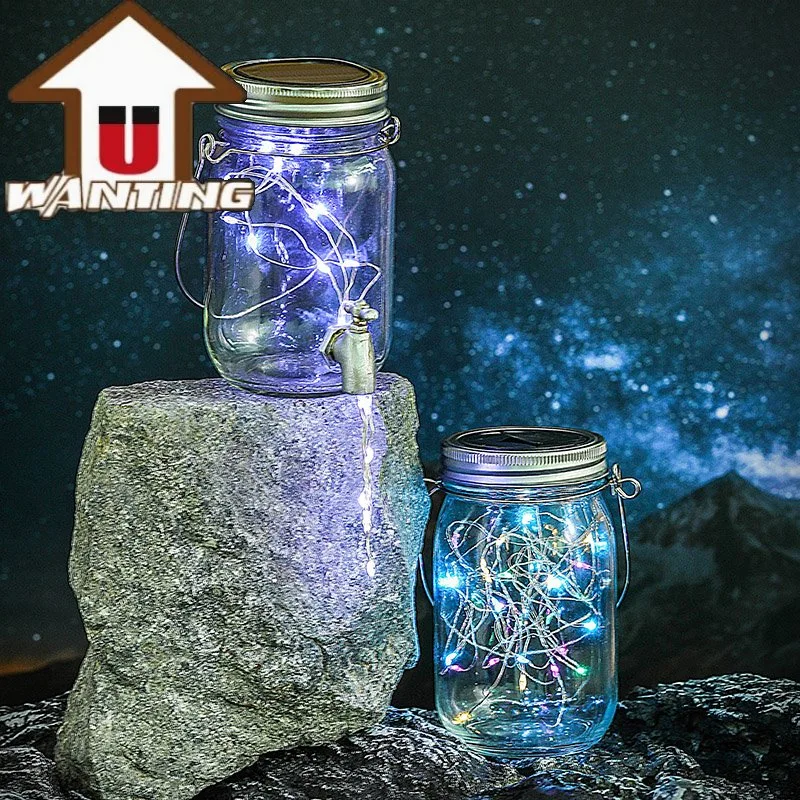 Luz LED Mason jar luz Exterior Camping Ambient Lighting Waterproof Garden Lâmpada de início