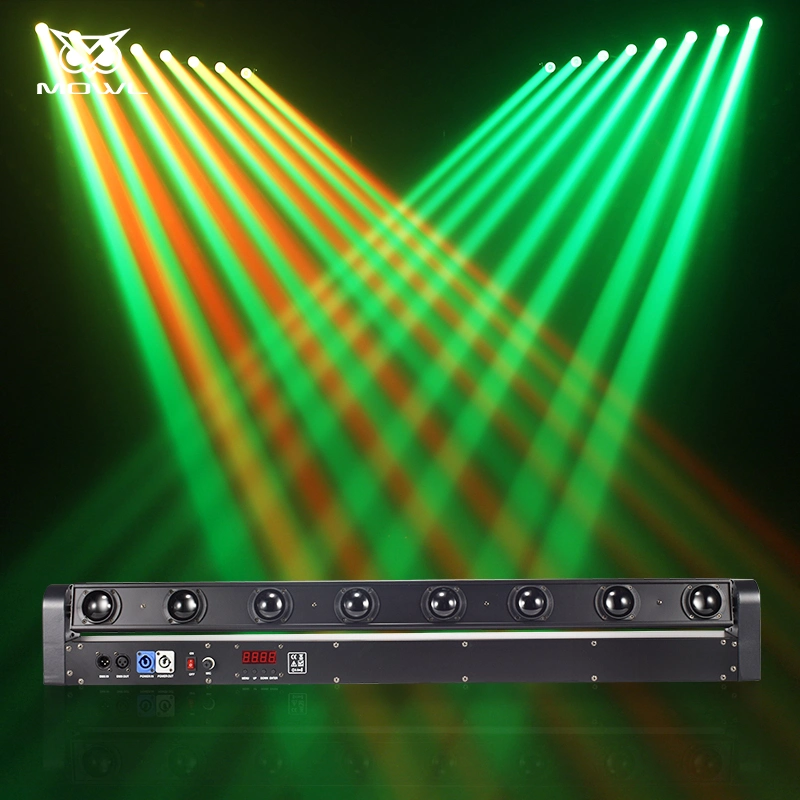 Mowl 8 Eyes RGB DMX Scanning Beam Bar LED bewegte Kopflicht für DJ Nightclub Disco Club