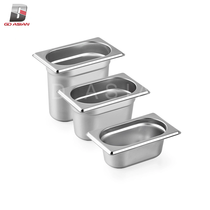 Standard 20-200mm 1/1, 1/2, 1/3, 1/4, 1/9, 2/3 Gastronorm Food Container Gn Pan