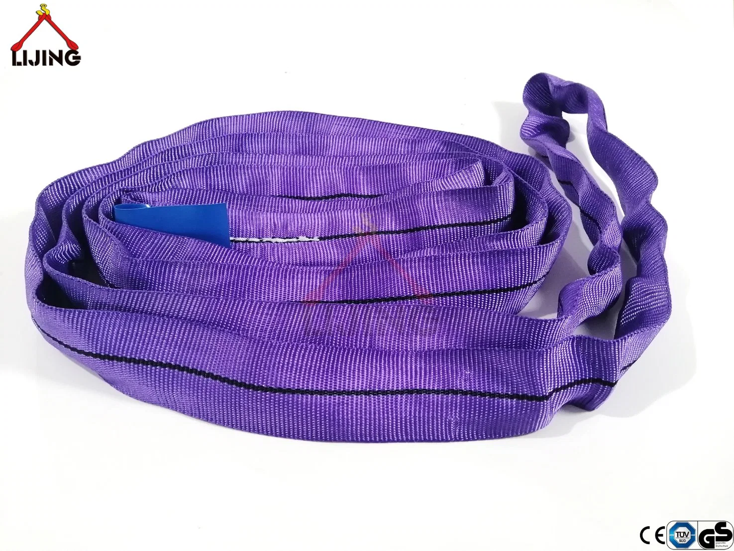 2m 1t 40mm Purple Polyester Lifting Endless Round Sling En1492-2: 2000